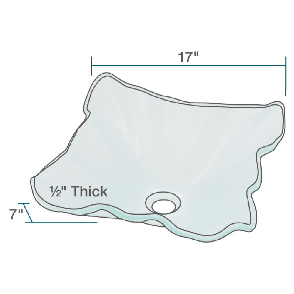 Rene 17" Specialty Glass Bathroom Sink, Frosted, with Faucet, R5-5011-WF-ABR - The Sink Boutique