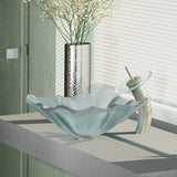 Rene 17" Specialty Glass Bathroom Sink, Frosted, with Faucet, R5-5011-WF-BN - The Sink Boutique