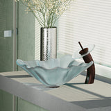 Rene 17" Specialty Glass Bathroom Sink, Frosted, with Faucet, R5-5011-WF-ORB - The Sink Boutique
