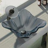 Rene 17" Specialty Glass Bathroom Sink, Smoky Black, with Faucet, R5-5012-WF-ABR - The Sink Boutique