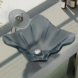 Rene 17" Specialty Glass Bathroom Sink, Smoky Black, with Faucet, R5-5012-WF-C - The Sink Boutique