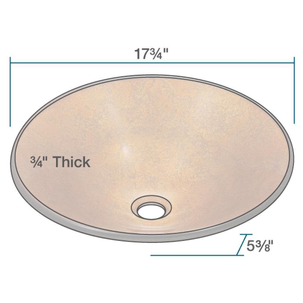 Rene 18" Round Glass Bathroom Sink, Orange Gold Foil, with Faucet, R5-5013-R9-7007-ABR - The Sink Boutique