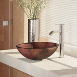 Rene 17" Round Glass Bathroom Sink, Multi-Color, with Faucet, R5-5014-R9-7001-C - The Sink Boutique