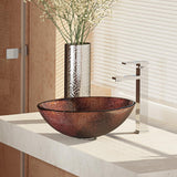 Rene 17" Round Glass Bathroom Sink, Multi-Color, with Faucet, R5-5014-R9-7003-C - The Sink Boutique