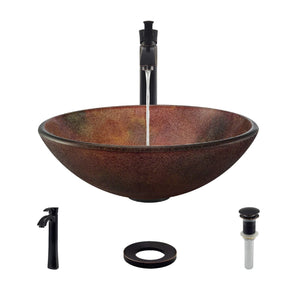 Alternate Image for Rene 17" Round Glass Bathroom Sink, Multi-Color, with Faucet, R5-5014-R9-7006-ABR