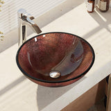 Rene 17" Round Glass Bathroom Sink, Multi-Color, with Faucet, R5-5014-R9-7006-C - The Sink Boutique