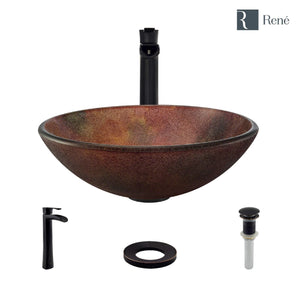 Alternate Image for Rene 17" Round Glass Bathroom Sink, Multi-Color, with Faucet, R5-5014-R9-7007-ABR