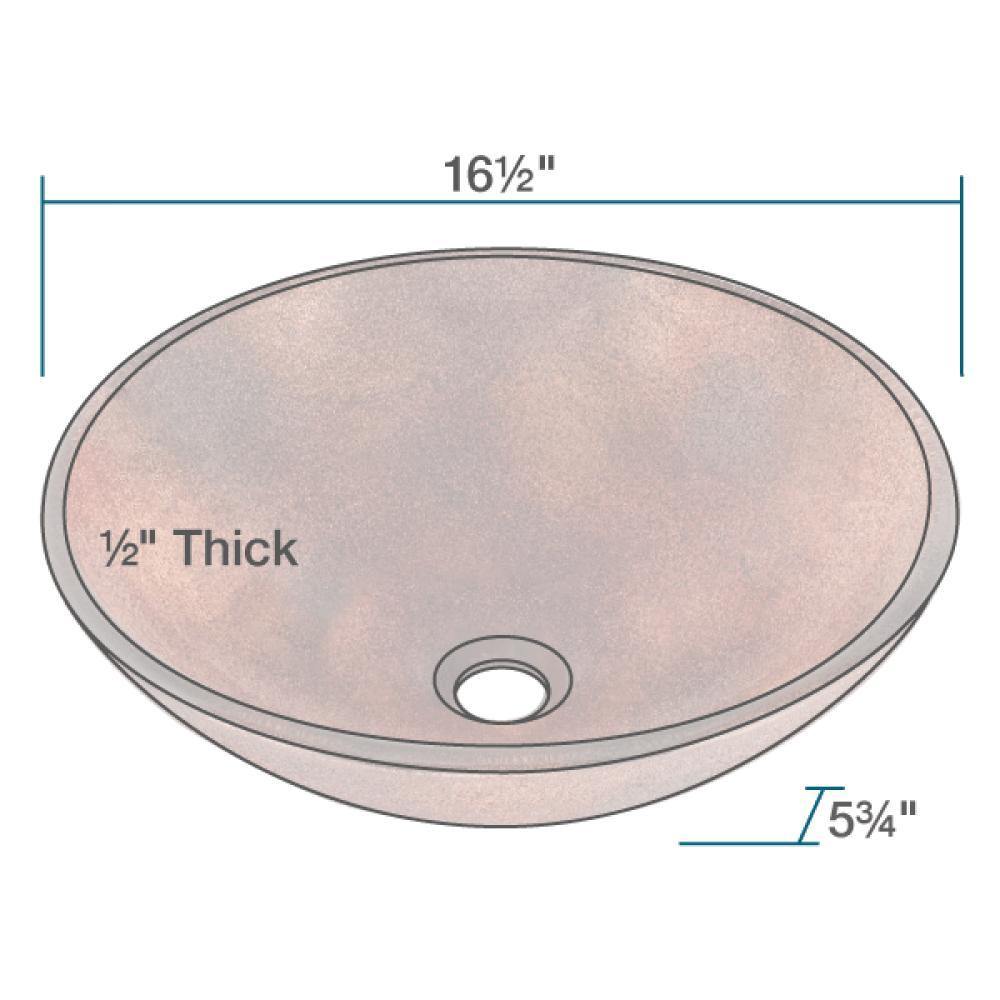 Rene 17" Round Glass Bathroom Sink, Multi-Color, with Faucet, R5-5014-R9-7007-BN - The Sink Boutique