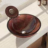 Rene 17" Round Glass Bathroom Sink, Multi-Color, with Faucet, R5-5014-WF-C - The Sink Boutique