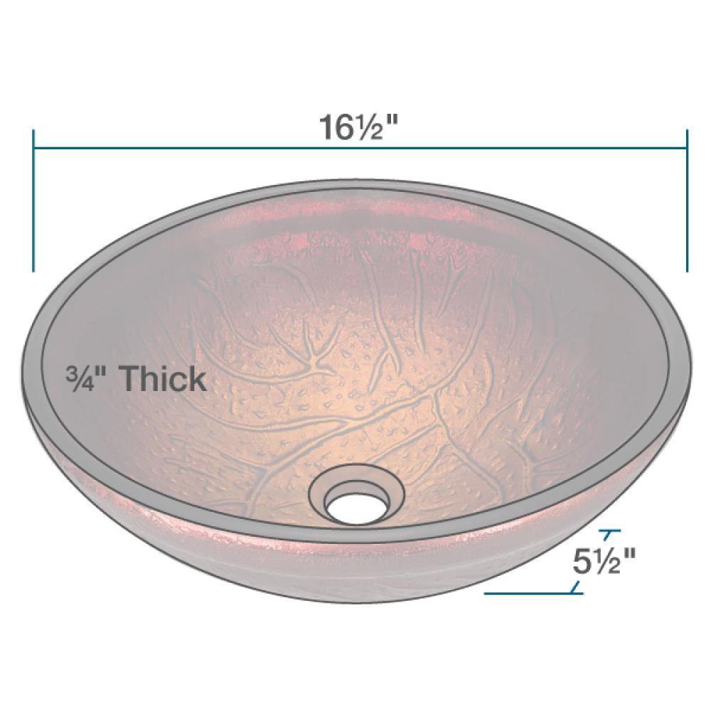 Rene 17" Round Glass Bathroom Sink, Fiery Red, with Faucet, R5-5018-R9-7007-C - The Sink Boutique