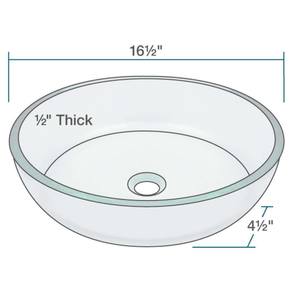 Rene 17" Round Glass Bathroom Sink, Crystal, with Faucet, R5-5024-R9-7003-ABR - The Sink Boutique