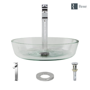 Alternate Image for Rene 17" Round Glass Bathroom Sink, Crystal, with Faucet, R5-5024-R9-7003-C