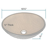 Rene 17" Round Glass Bathroom Sink, Beach Sand, with Faucet, R5-5025-R9-7006-BN - The Sink Boutique