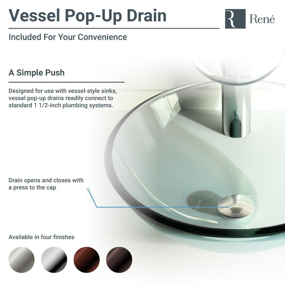 Rene 17" Round Glass Bathroom Sink, Bronze, with Faucet, R5-5030-WF-ABR - The Sink Boutique