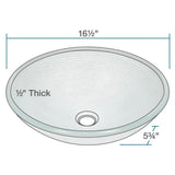 Rene 17" Round Glass Bathroom Sink, Sparkling Silver, with Faucet, R5-5034-R9-7001-BN - The Sink Boutique