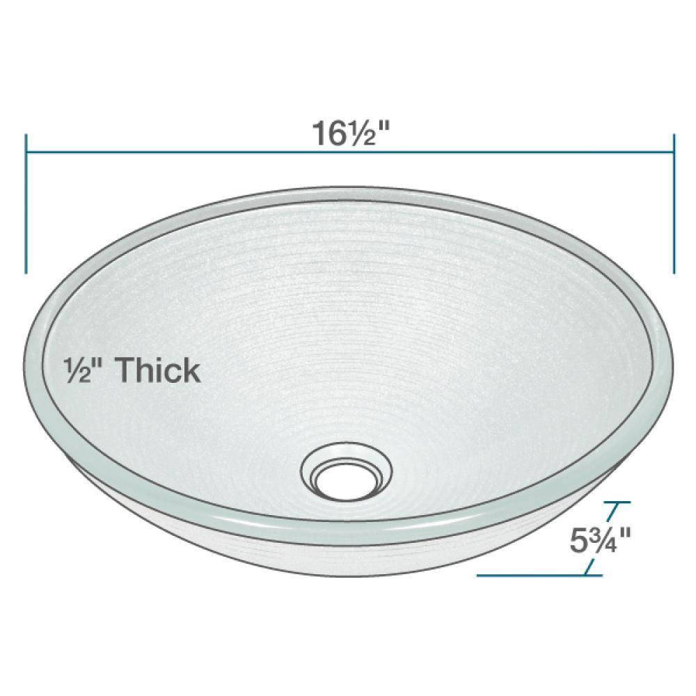 Rene 17" Round Glass Bathroom Sink, Sparkling Silver, with Faucet, R5-5034-R9-7001-C - The Sink Boutique