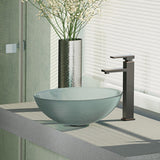 Rene 17" Round Glass Bathroom Sink, Sparkling Silver, with Faucet, R5-5034-R9-7003-ABR - The Sink Boutique
