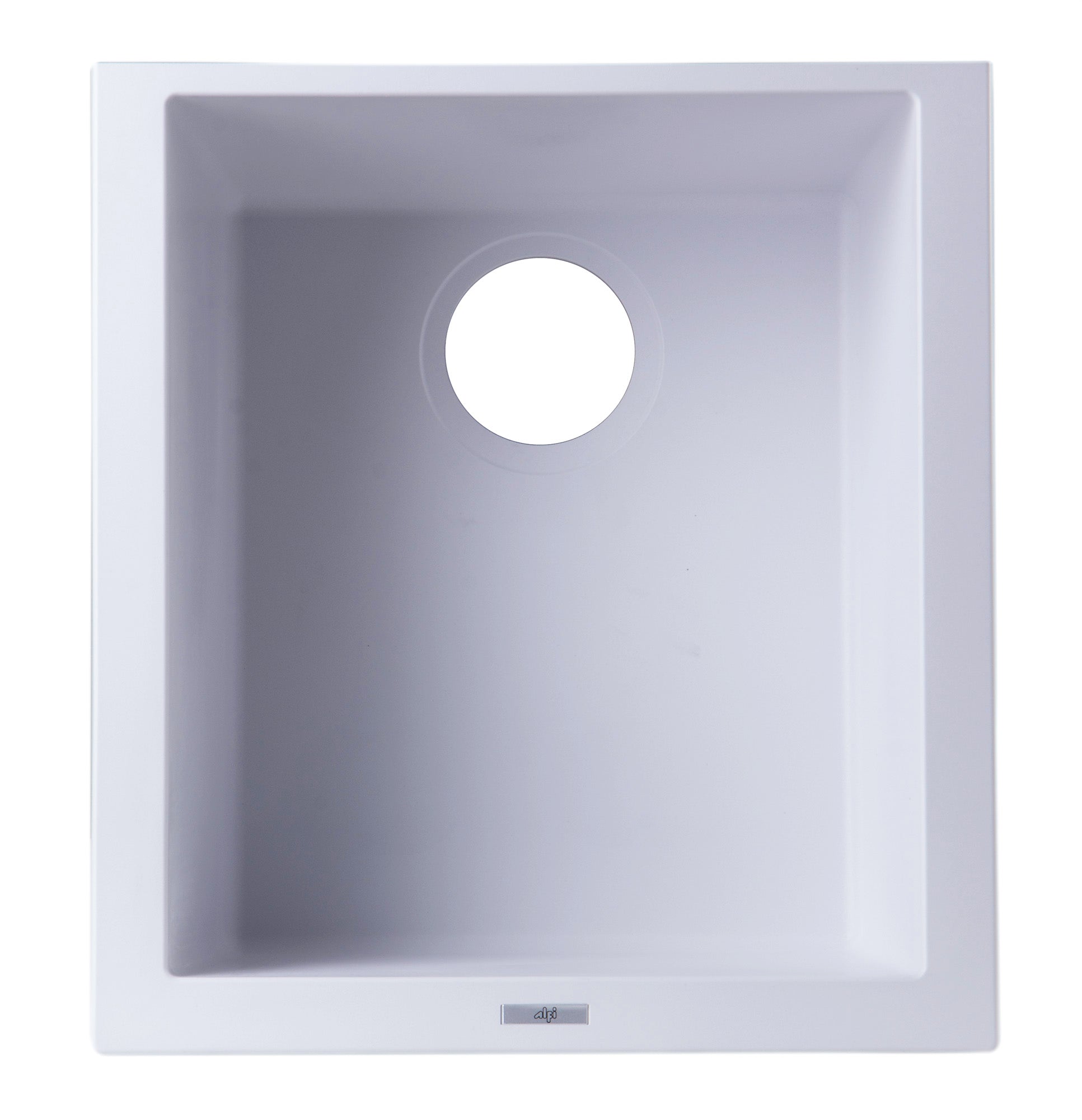 ALFI White 17" Undermount Rectangular Granite Composite Kitchen Prep Sink, AB1720UM-W
