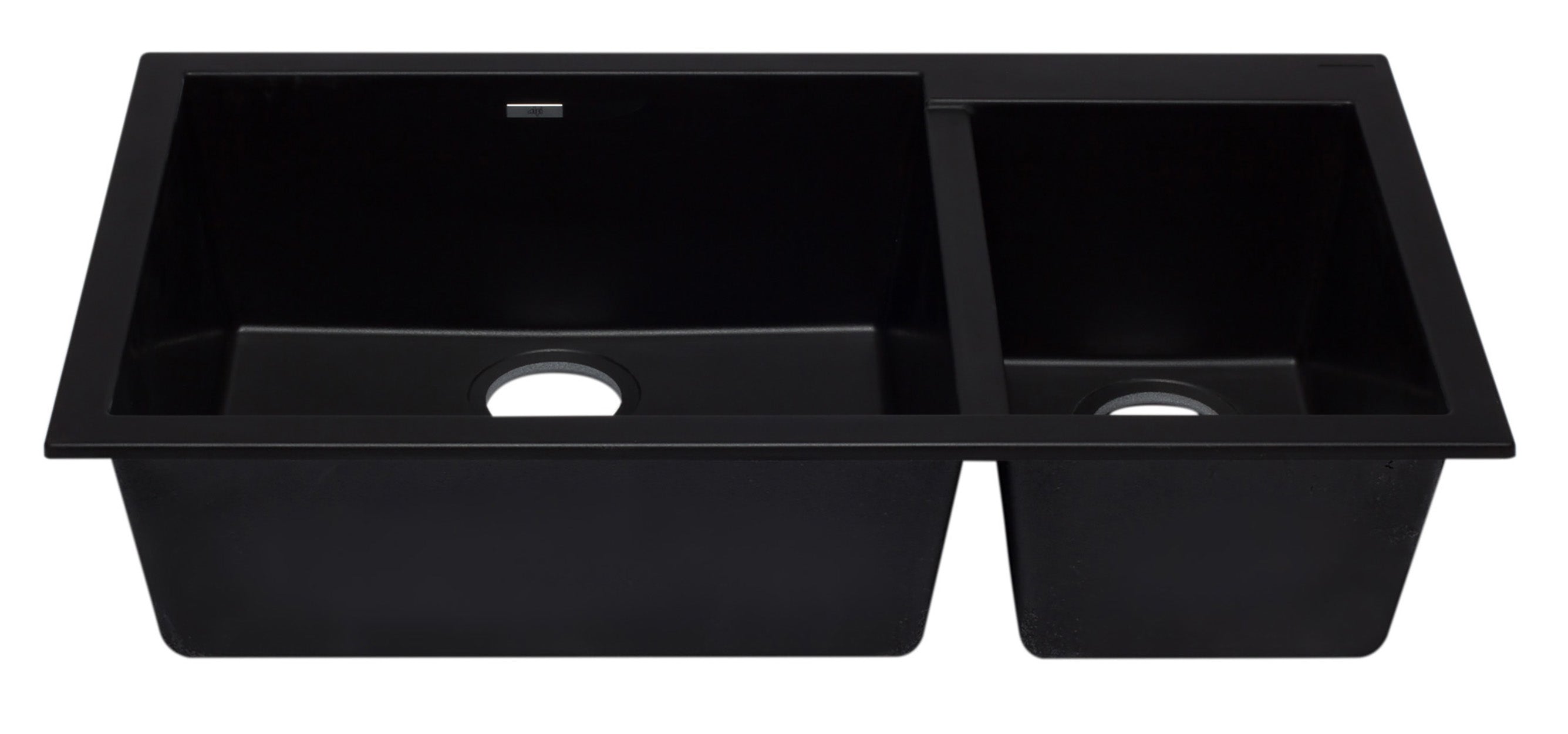 ALFI Black 34" Double Bowl Undermount Granite Composite Kitchen Sink, AB3319UM-BLA