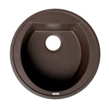 ALFI brand AB2020DI-C Chocolate 20" Drop-In Round Granite Composite Kitchen Prep Sink