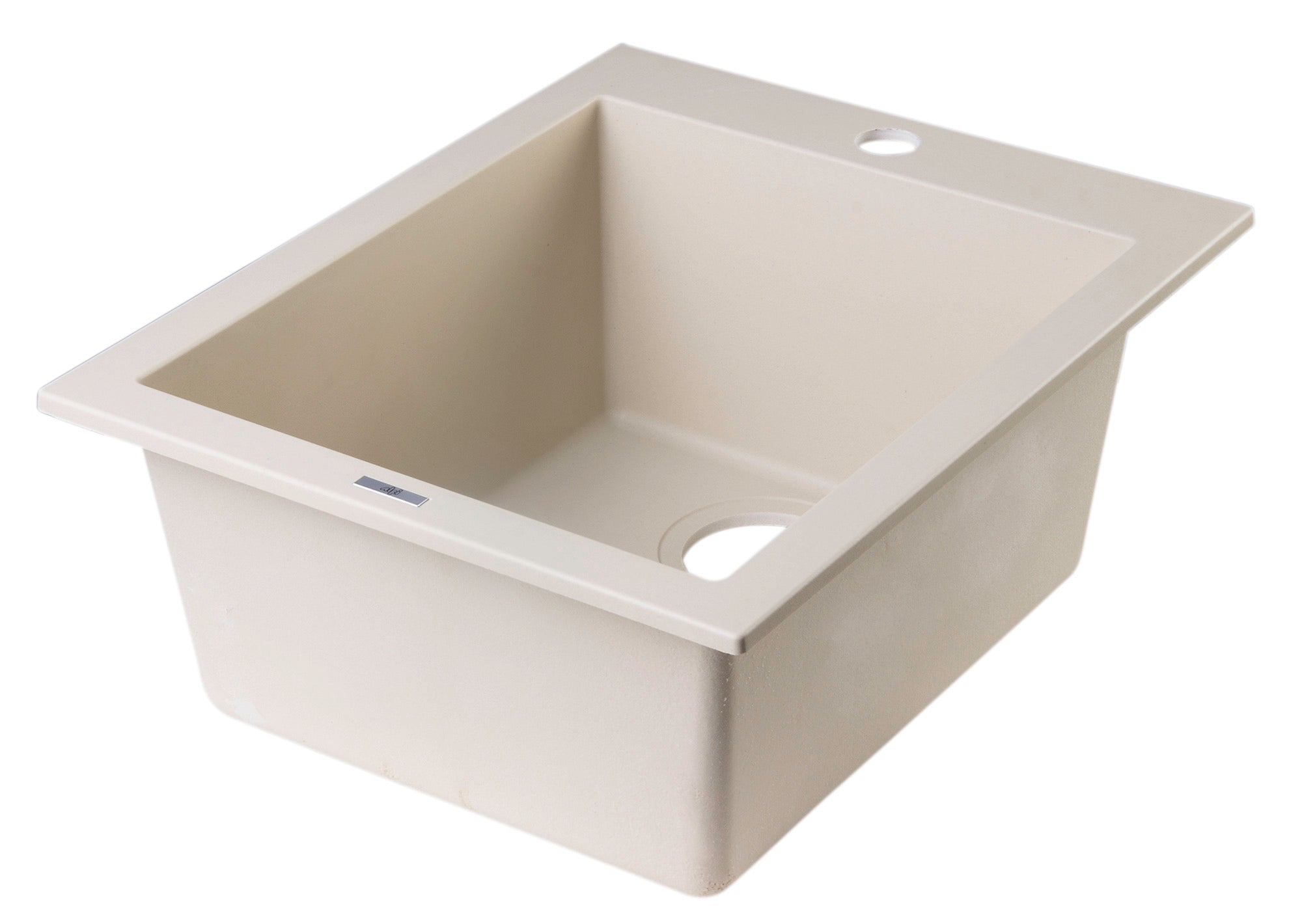 ALFI Biscuit 17" Drop-In Rectangular Granite Composite Kitchen Prep Sink, AB1720DI-B