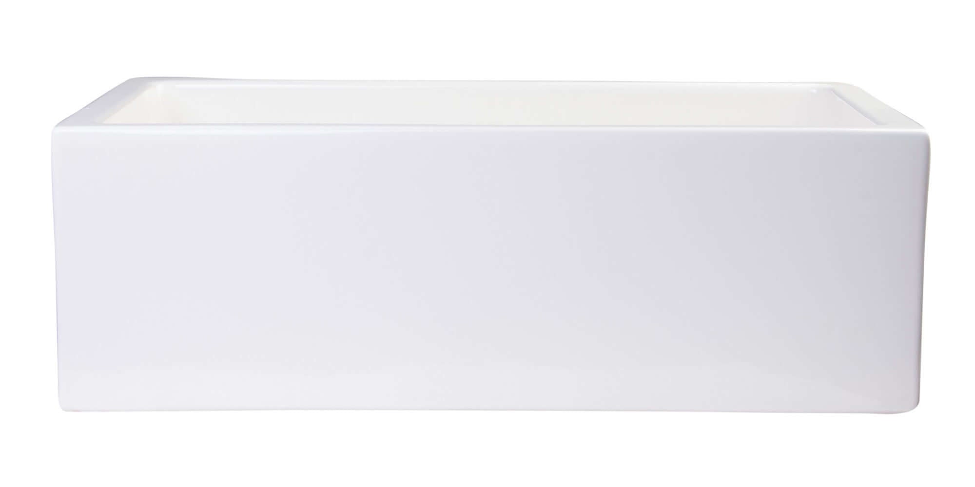 ALFI brand AB3018SB-B  30" Biscuit Smooth Apron Thick Wall Fireclay Single Bowl Farmhouse Sink Front