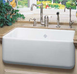 Rohl Shaws 24" Fireclay Single Bowl Farmhouse Apron Kitchen Sink, Parchment, RC2418PCT - The Sink Boutique