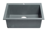 ALFI brand AB2420DI-T Titanium 24" Drop-In Single Bowl Granite Composite Kitchen Sink - The Sink Boutique