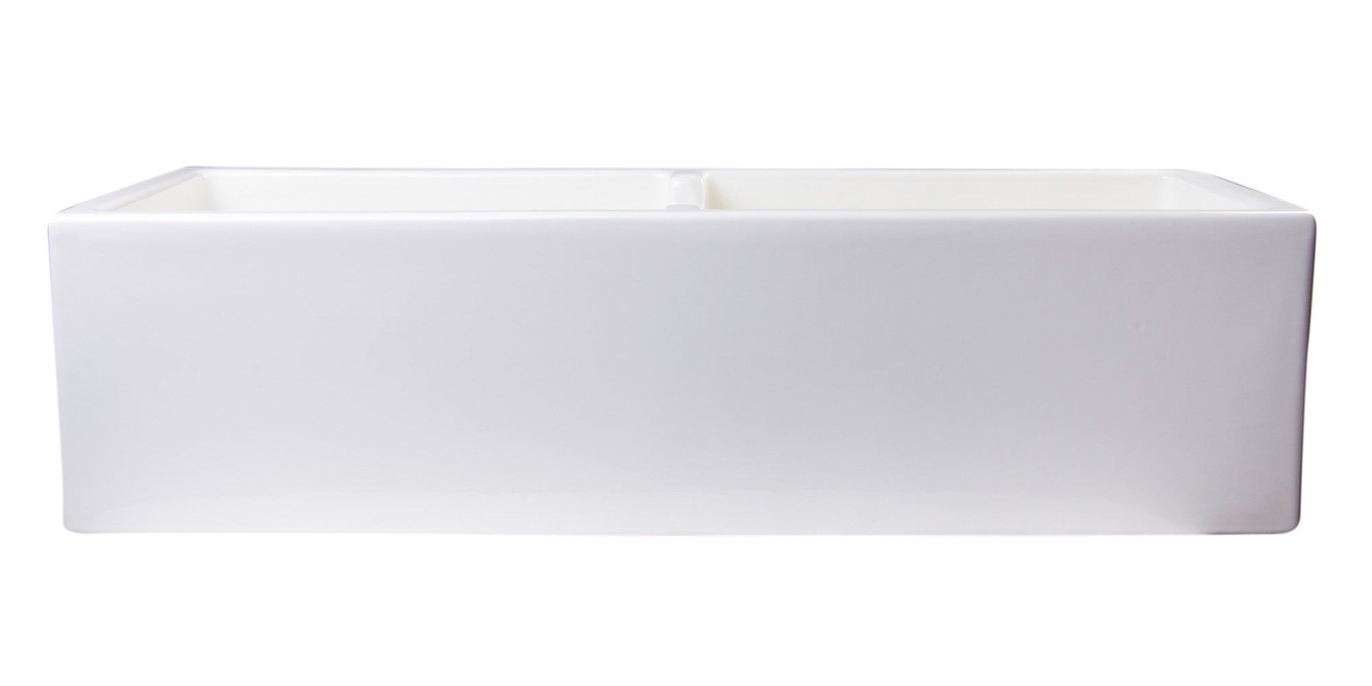 ALFI brand AB3918DB-B 39" Biscuit Smooth Apron Thick Wall Fireclay Double Bowl Farm Sink - The Sink Boutique