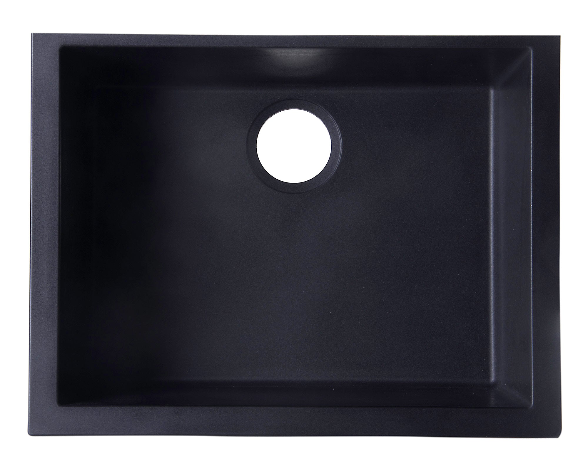 ALFI Black 24" Undermount Single Bowl Granite Composite Kitchen Sink, AB2420UM-BLA