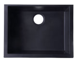 ALFI Black 24" Undermount Single Bowl Granite Composite Kitchen Sink, AB2420UM-BLA