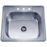 Dawn 25" Stainless Steel Top Mount Kitchen Sink, AST103