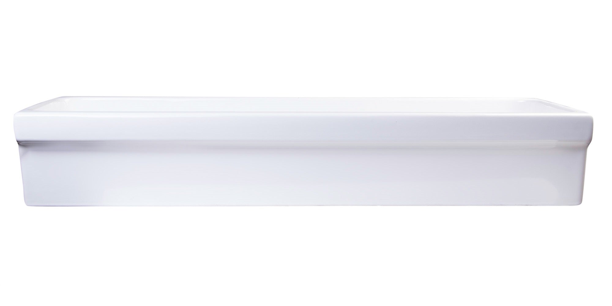 ALFI 48" White Above Mount Fireclay Bath Trough Sink, AB48TR
