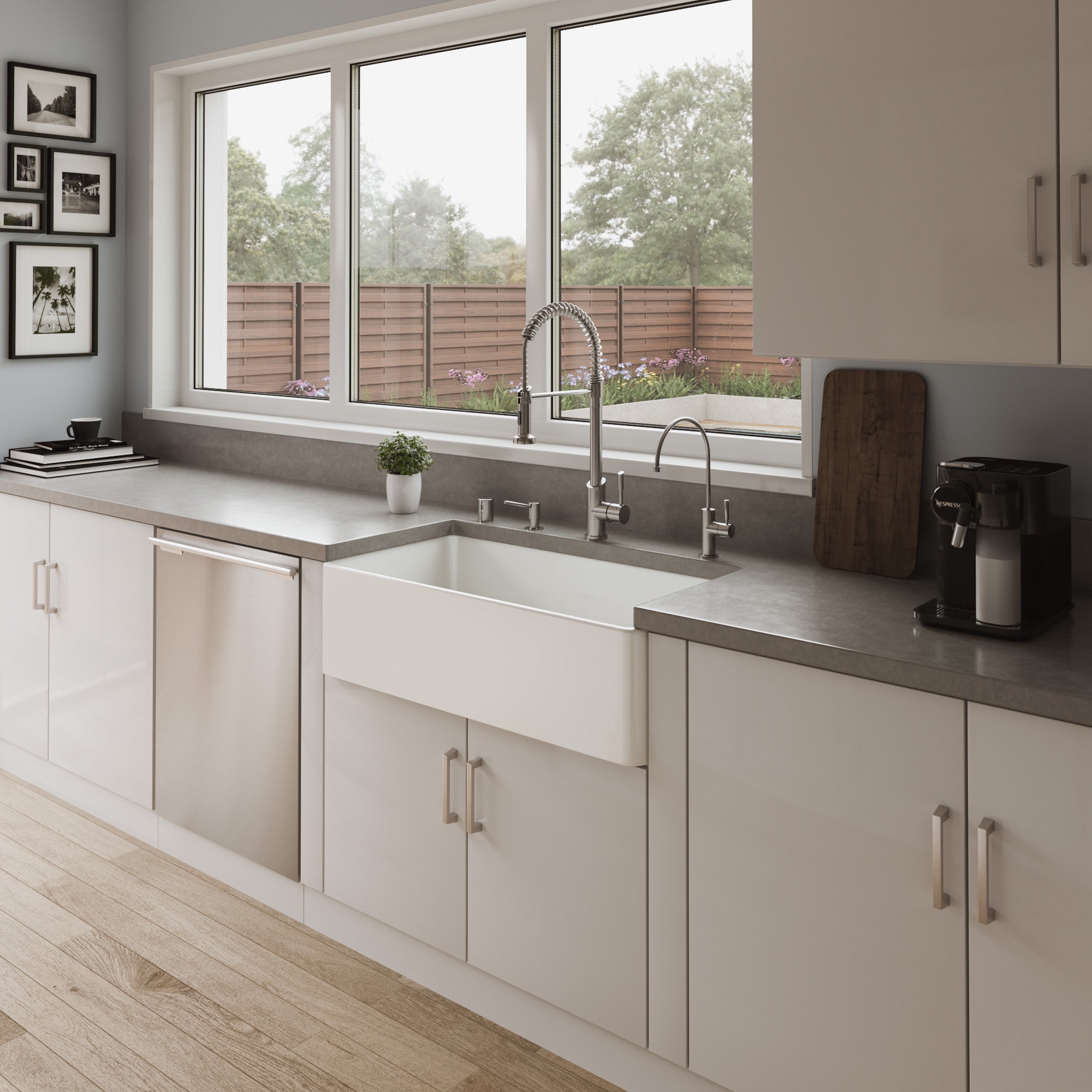 ALFI brand 36" Fireclay Farmhouse Sink, White, ABF3618-W - The Sink Boutique