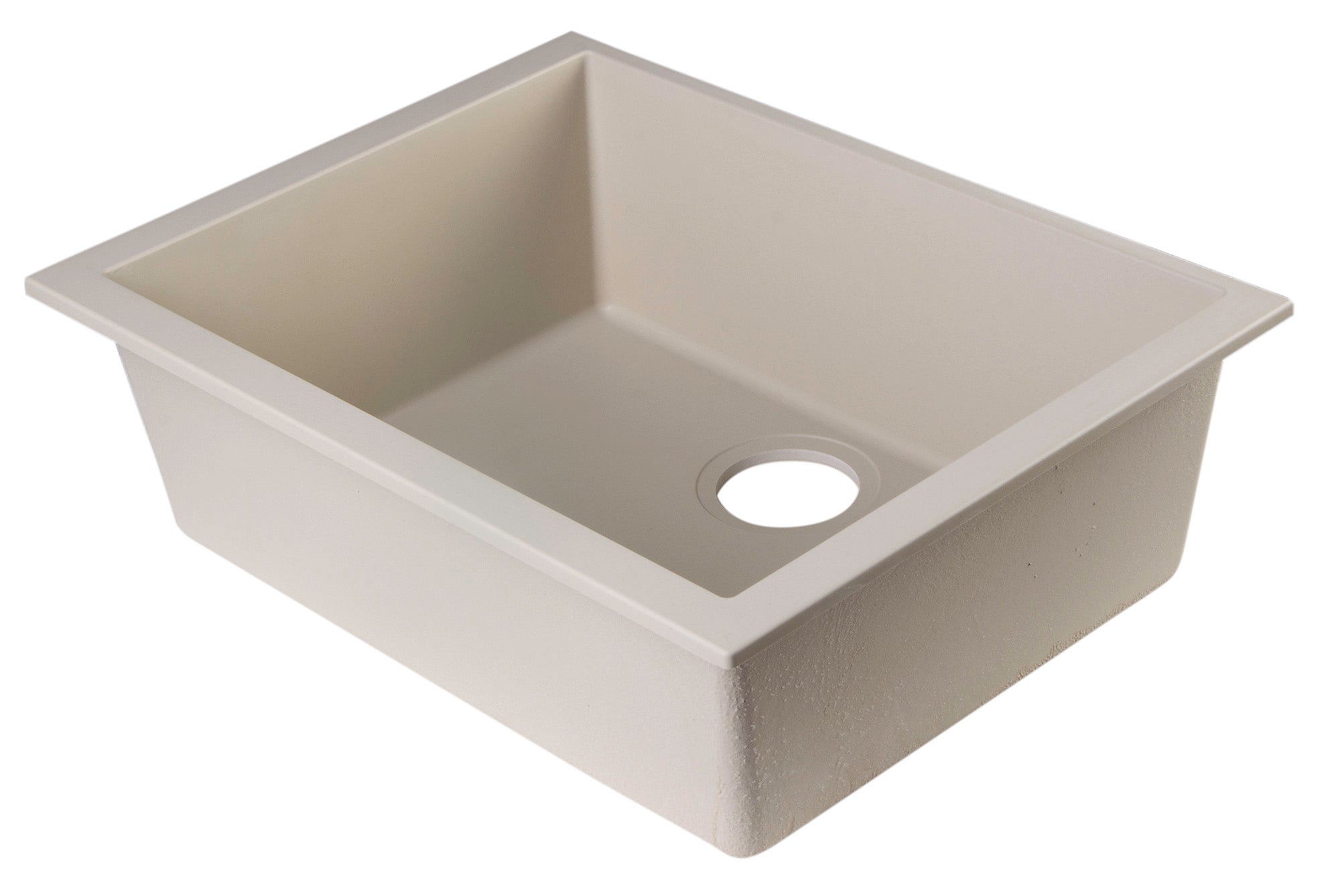ALFI Biscuit 24" Undermount Single Bowl Granite Composite Kitchen Sink, AB2420UM-B