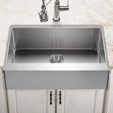 Houzer 33" Stainless Steel Farmhouse Apron Front Kitchen Sink, ENG-3320 - The Sink Boutique