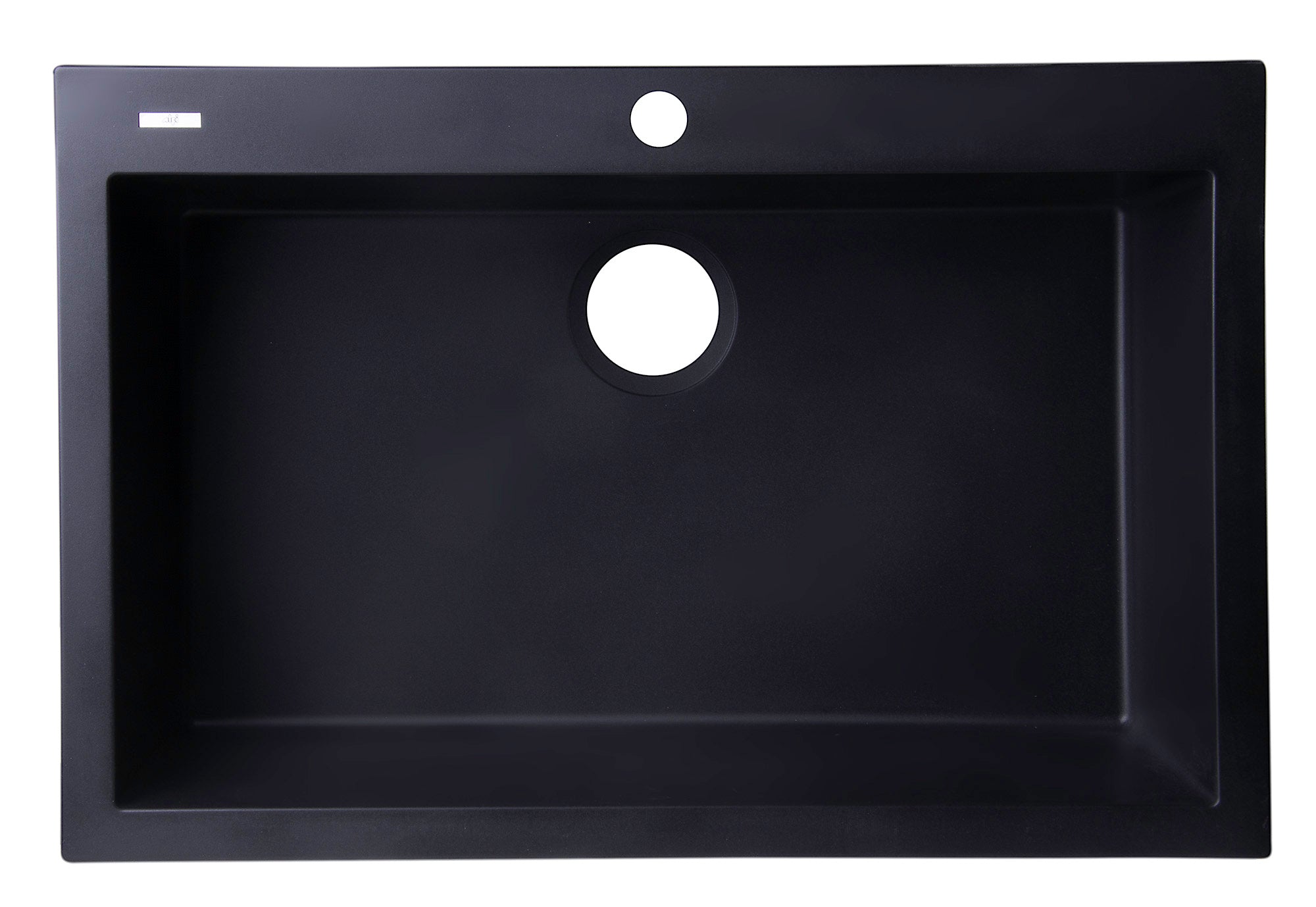 ALFI Black 30" Drop-In Single Bowl Granite Composite Kitchen Sink, AB3020DI-BLA