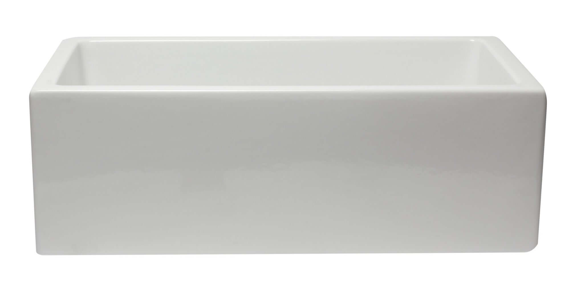 ALFI 30" Single Bowl Fireclay Farmhouse Apron Sink, White, Reversible, AB3018HS-W