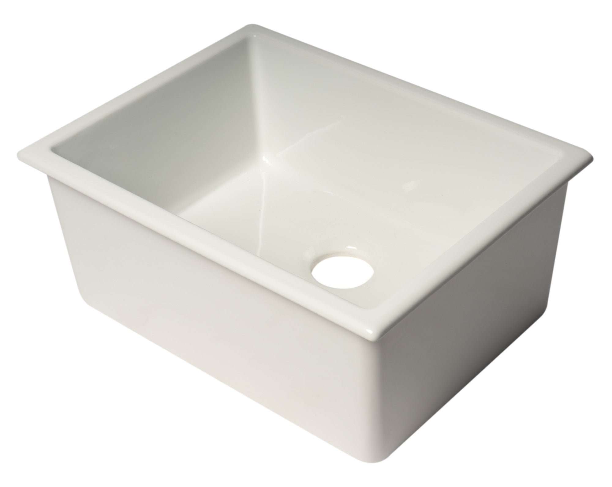 ALFI brand 24" Fireclay Undermount Kitchen Sink, White, AB2418UD-W - The Sink Boutique