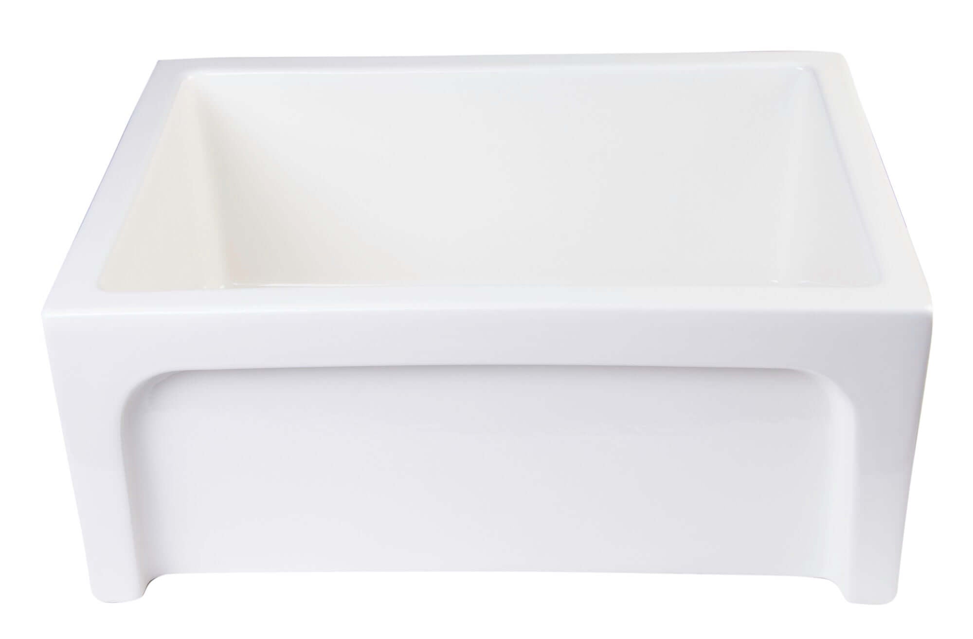Alternate Image for ALFI 24" Thick Wall Single Bowl Fireclay Farmhouse Apron Sink, Biscuit, AB2418ARCH-B