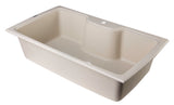 ALFI Biscuit 35" Drop-In Single Bowl Granite Composite Kitchen Sink, AB3520DI-B