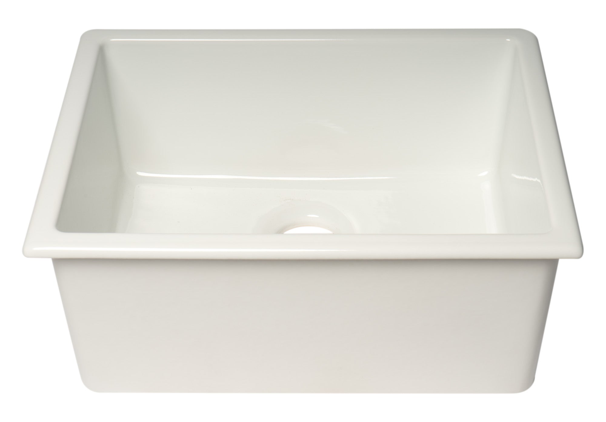 ALFI brand 24" Fireclay Undermount Kitchen Sink, White, AB2418UD-W - The Sink Boutique