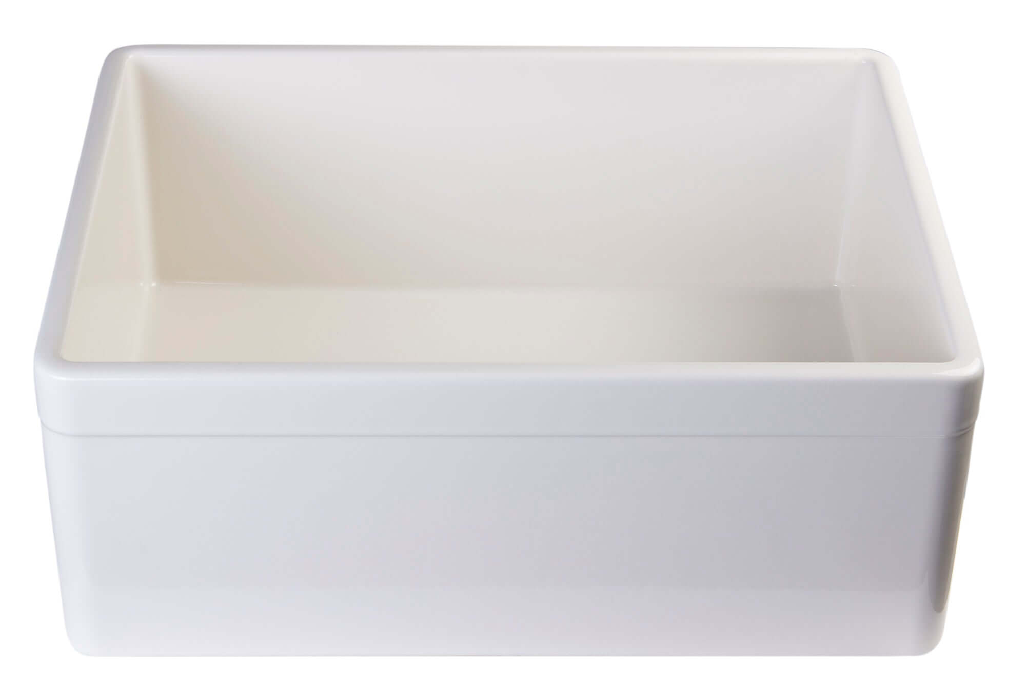 ALFI brand AB506-B Biscuit 26" Decorative Lip Apron Single Bowl Fireclay Farmhouse Kitchen Sink - The Sink Boutique