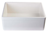 ALFI brand AB506-B Biscuit 26" Decorative Lip Apron Single Bowl Fireclay Farmhouse Kitchen Sink - The Sink Boutique