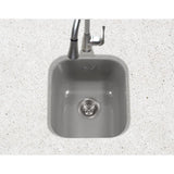 Houzer 16" Porcelain Enamel Steel Undermount Bar/Prep Sink, Gray, PCB-1750 SL - The Sink Boutique