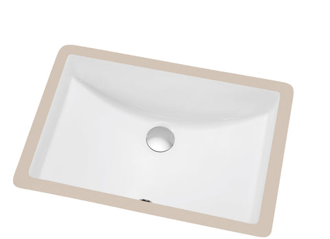 Dawn 20" Ceramic Undermount Bathroom Sink, White, Rectangle, CUSN017000