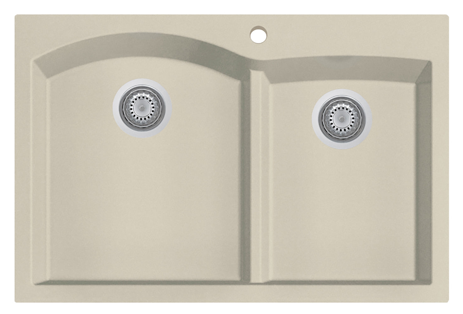 Alternate Image for ALFI Biscuit 33" Double Bowl Drop In Granite Composite Kitchen Sink, AB3320DI-B