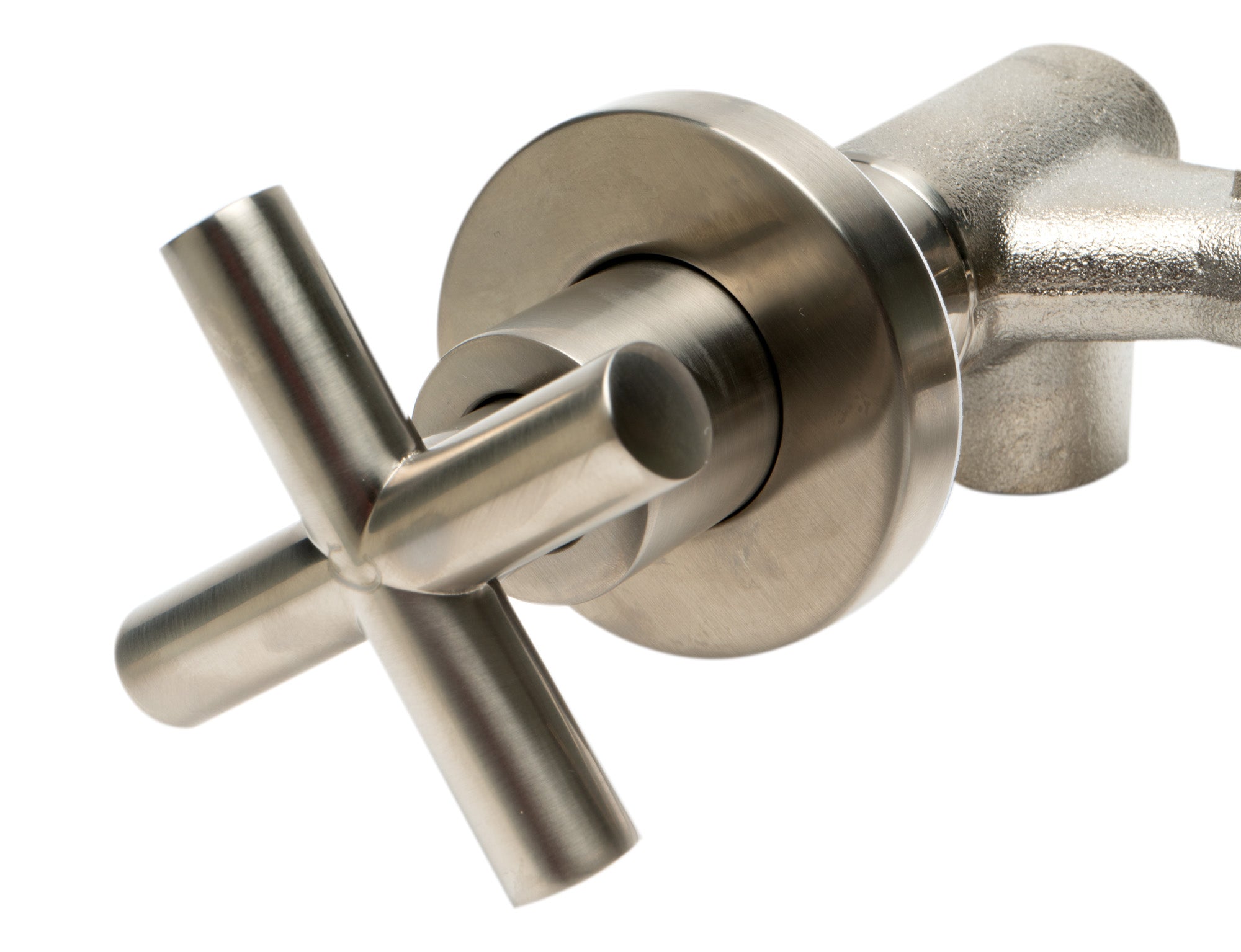 ALFI brand AB1035-BN Brushed Nickel 8" Widespread Wall-Mounted Cross Handle Faucet