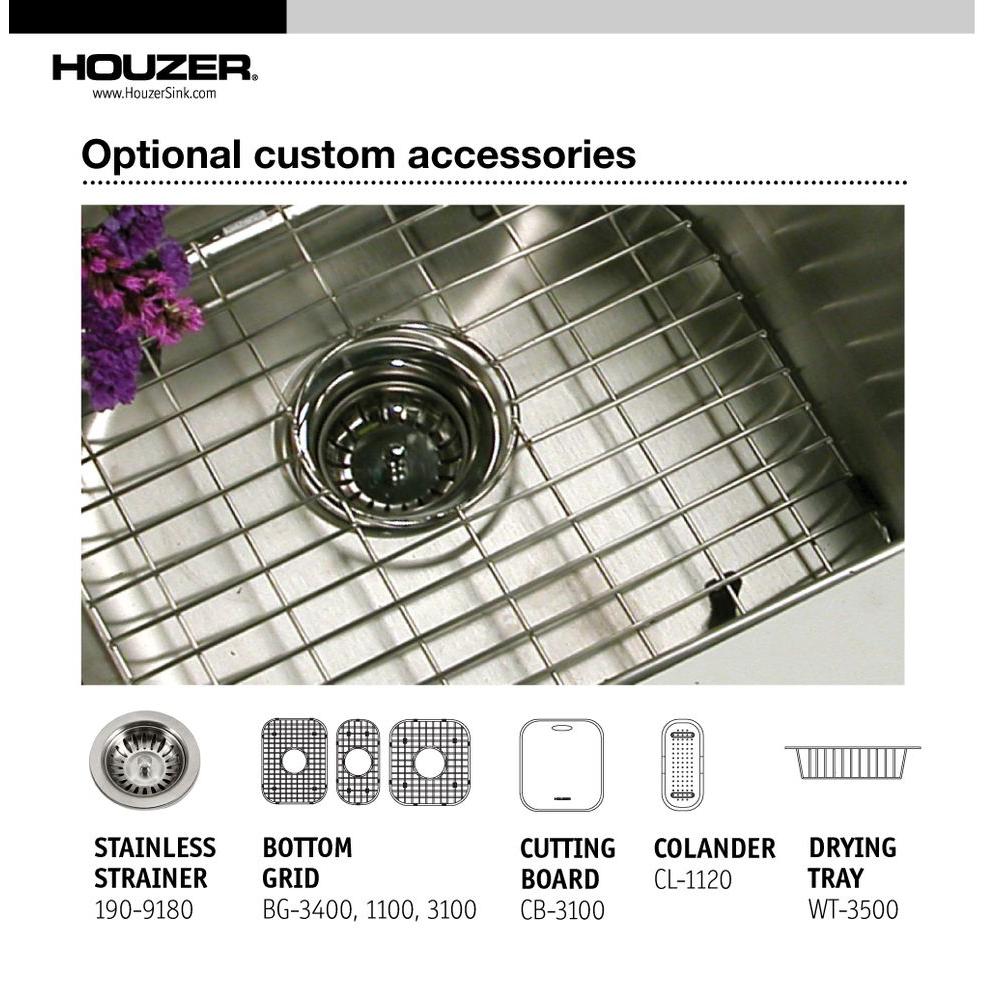 Houzer 41" Stainless Steel Topmount Triple Bowl Kitchen Sink, PGT-4322-1 - The Sink Boutique
