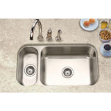 Houzer 32" Stainless Steel Undermount Double Bowl Kitchen Sink, Reversible, EHD-3118-1 - The Sink Boutique